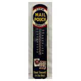 Mail Pouch Tobacco Advertising Thermometer, 8 x 39 Inches