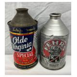 Two 12-Ounce Cone Top Beer Cans – Fehr’s XL and Olde Virginia Special