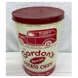 Gordon’s 1-Pound Potato Chip Can with Vintage Graphics