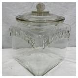 7 x 9.5 Embossed Glass Planters Jar with Lid