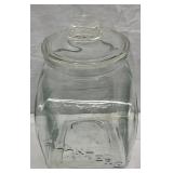Clear Embossed Planters Glass Jar with Lid, 10 x 9 1/2 Inches