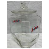 Vintage 7 1/2 x 12 1/2 Glass Lance Jar with Lid and Decal