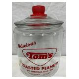 Tom’s Toasted Peanuts Glass Jar with Lid, 8 x 10 Inches