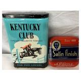 Kentucky Club Tobacco Tin and A.Little Satin Finish Tin, Circa 20th Century
