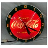 Coca-Cola Double Bubble Illuminated Clock, Circa 30 Years Old