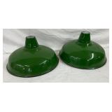 16-Inch New Old Stock Green Porcelain Light Shades