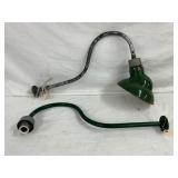 Unusual Green Enamel Light Fixtures with Brackets