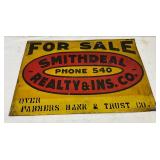20 x 14 Inch Smithdeal Realty & Insurance Co. Metal Advertising Sign