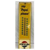 1964 Metal Self-Framed Pepsi Thermometer, 7×28