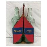 6×11 Cardboard Moxie Bottle Carrier with Two Embossed Glass Bottles
