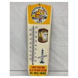 Metal Mountain Village Thermometer Featuring Bull Shoals, AR Attractions, 8×24