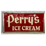 48×24 Embossed Metal Self-Framed Perry’s Ice Cream Sign