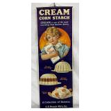 13X40 Vintage Early 20th Century A.E. Staley Mfg. Co. Roll-Up Banner Advertising Cream Corn Starch