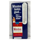 6″ x 13″ Embossed Metal Advertising Thermometer Featuring Winston Cigarettes
