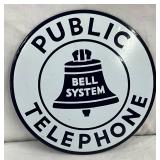 7-Inch Porcelain Bell System Public Telephone Sign