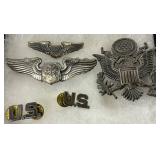 5 U.S. Military Insignia Medals with Pin Backs 5 U.S. Military Insignia Medals with Pin Backs