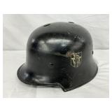 German WWII Steel Helmet with Leather Liner and Decals German WWII Steel Helmet with Leather Liner and Decals