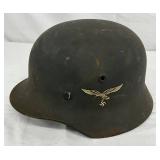 German WWII Luftwaffe Steel Helmet with Decal German WWII Luftwaffe Steel Helmet with Decal