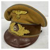 German WWII Officer’s Visor Cap with Insignia German WWII Officer’s Visor Cap with Insignia