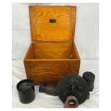 U.S. Navy BU. OF ORD. Mark LXXIV Mod 1 Telescope With Wood Storage Box U.S. Navy BU. OF ORD. Mark LXXIV Mod 1 Telescope With Wood Storage Box