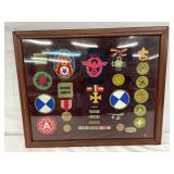 Framed Collection of 28 Early German Medals and Patches Framed Collection of 28 Early German Medals and Patches