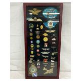 Framed Lot of 44 Early WW2 Era Military and Aviation Metal Insignias and Badges Framed Lot of 44 Early WW2 Era Military and Aviation Metal Insignias and Badges