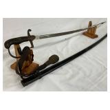 40-Inch German Officer Sword with Scabbard and Portepee, WW2 Era 40-Inch German Officer Sword with Scabbard and Portepee, WW2 Era