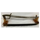 Early Cutlass Sword with Brass Hilt and 27-Inch Steel Blade Early Cutlass Sword with Brass Hilt and 27-Inch Steel Blade