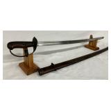 Early Japanese WWII Sword with Scabbard Early Japanese WWII Sword with Scabbard