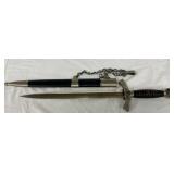 German Luftwaffe Dagger with Scabbard and Chain, 18 Inches German Luftwaffe Dagger with Scabbard and Chain, 18 Inches