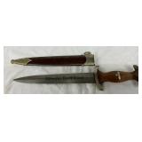14-Inch German WW2 Knife with Scabbard 14-Inch German WW2 Knife with Scabbard