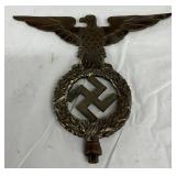 Metal Eagle with Wreath Flag Pole Topper, 9in by 7in Metal Eagle with Wreath Flag Pole Topper, 9in by 7in