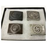 4 German and U.S. Military Belt Buckles, Including Luftwaffe and WWI Army Enlisted 4 German and U.S. Military Belt Buckles, Including Luftwaffe and WWI Army Enlisted