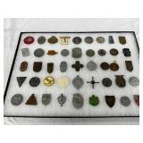 Framed Collection of 45 WWII German Pins and Badges Framed Collection of 45 WWII German Pins and Badges