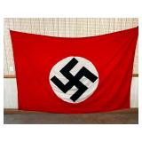 108in x 73in German WWII Flag with NSDAP Stamp 108in x 73in German WWII Flag with NSDAP Stamp