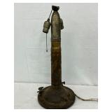 22-Inch Artillery Shell Repurposed as a Lamp Base with Ornamental Details 22-Inch Artillery Shell Repurposed as a Lamp Base with Ornamental Details