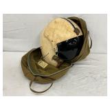 WWII-Era Cavalry Bag and Pilot Helmet with Accessories WWII-Era Cavalry Bag and Pilot Helmet with Accessories