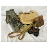 U.S. Military Gas Mask with Carry Bag and Binoculars with Case U.S. Military Gas Mask with Carry Bag and Binoculars with Case