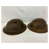 Two Japanese WWII Helmets with Original Finishes Two Japanese WWII Helmets with Original Finishes