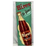 Emb. ‘Hires to You’  Root Beer Advertising Sign, 13 1/2 x 41 1/2 