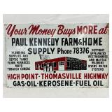 Paul Kennedy Farm & Home Supply Metal Sign, 32×20 