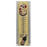 Frostie Root Beer Metal Thermometer Sign, Embossed, 36in x 8in
