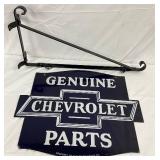 Chevrolet Genuine Parts DSP Sign with Restored Bracket, 24×19 
