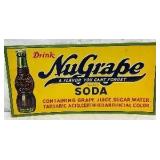 Emb. Drink NuGrape Soda Tin Sign, 24in x 12in