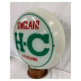H-C Sinclair Gasoline Milk Glass Pump Globe, 14in. Lens