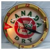 15in. Canada Dry Double Bubble  Advertising Clock 
