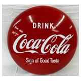 24in. Porc. Coca-Cola Button, ‘Sign of Good Taste’