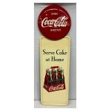 16x54 Coca-Cola Six Pack Pilaster Sign A.M. 47 with Red Button Top