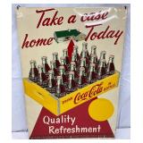 Rare 1959 Coca-Cola ‘Take a Case Home Today’ Metal Advertising Sign,  19.5x28 