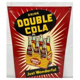 Emb. Double Cola Six-Pack Advertising Sign, 19 1/2 x 27 1/2